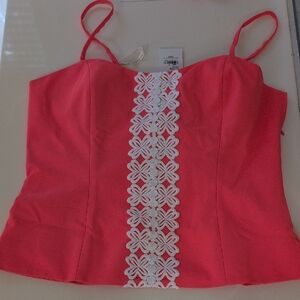 Lilly Pulitzer Shelli Stretch Top In Cane Coral - NWT